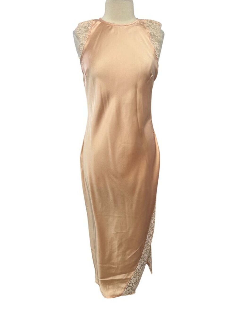 Future Collective Satin Dress Womens Medium Peach New WOT Sleeveless